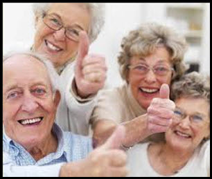 elderly people thumbs up